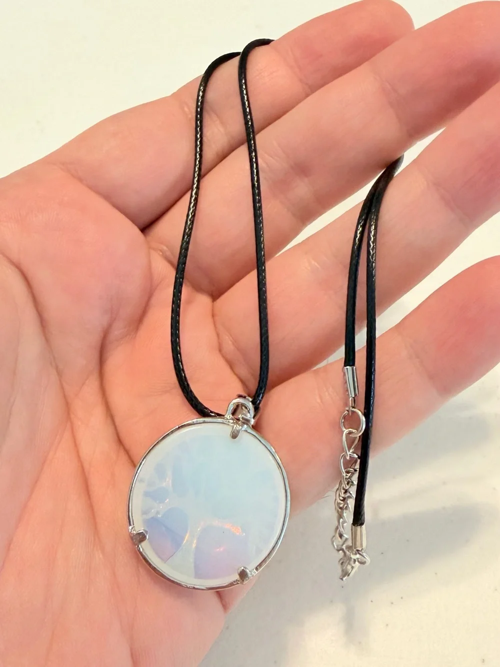 Silver White Tree Of Life Pendant Necklace.